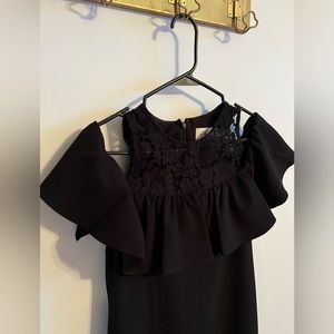 Black lace off the shoulder dress